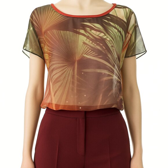 Scotch & Soda Malibu Sheer Top Tropical Ombre Size Small (Maison Scotch) - Picture 1 of 5
